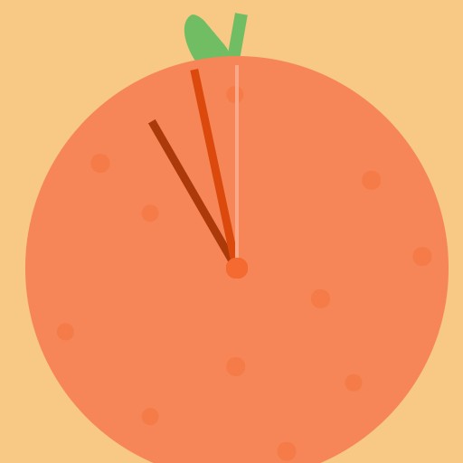 时钟，橙子创意造型设计