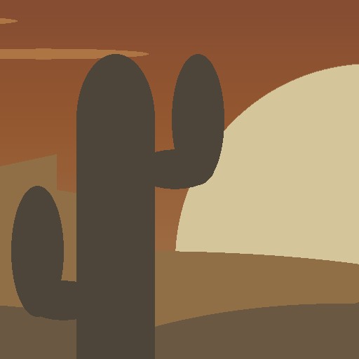 沙漠动态背景素材，卡通落日场景素材必备