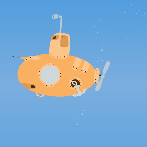 卡通动态潜水艇